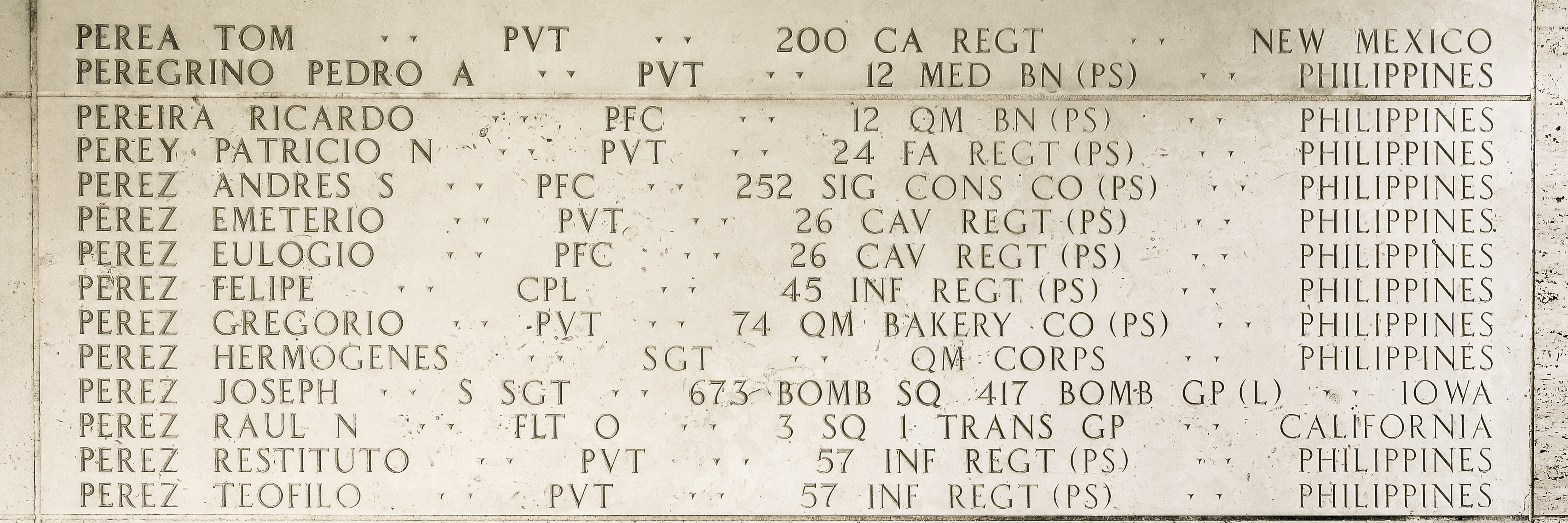 Andres S. Perez, Private First Class